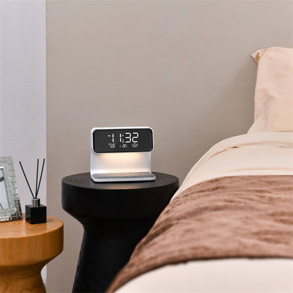 3 In 1 Wireless Bedside Charging Alarm Clock Lamp