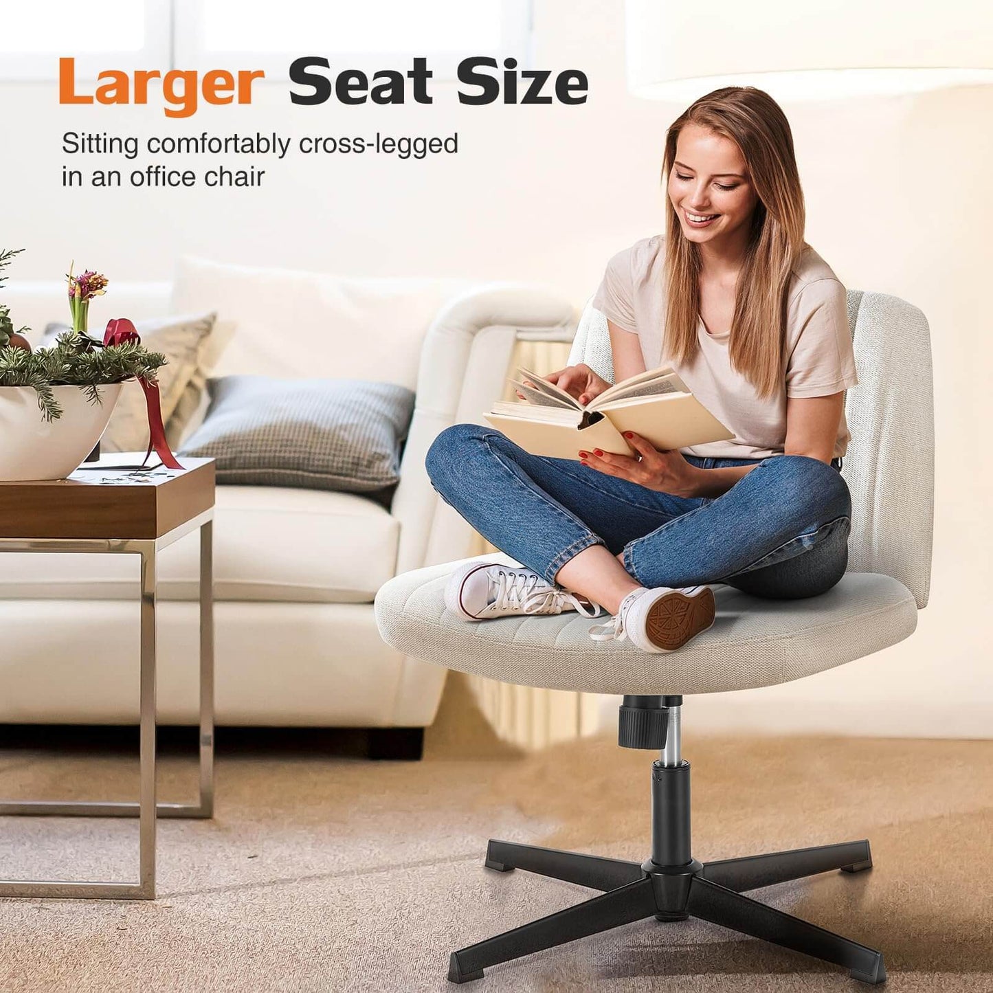 Armless Swivel Home Office Chair