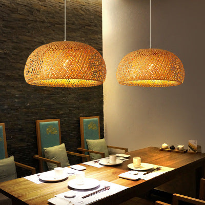 Luxury Japanese Bamboo Woven Pastoral Chandelier