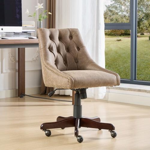 Retro Style Sheepskin Home Office Chair