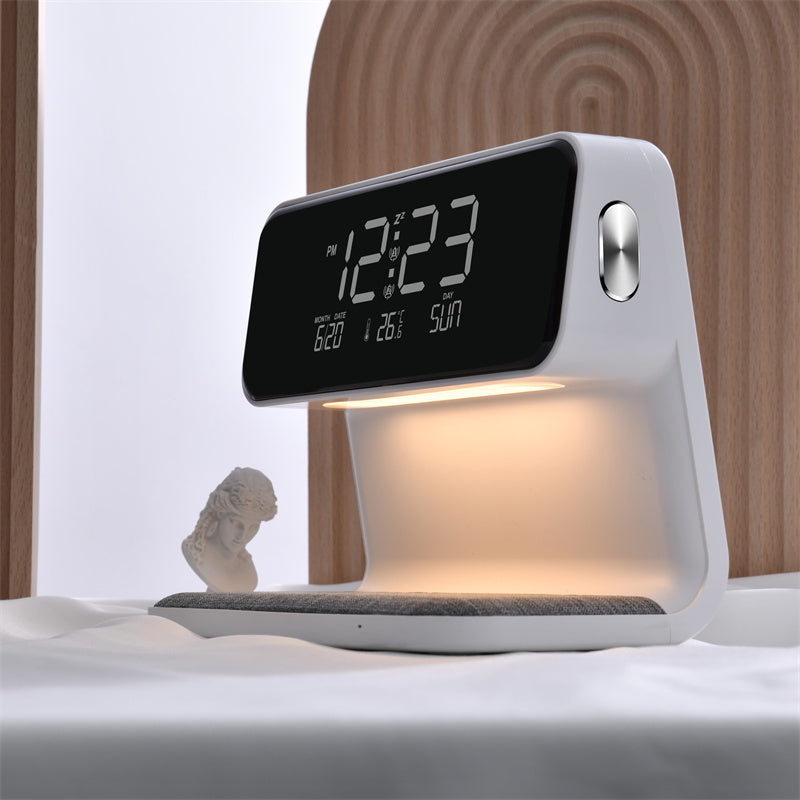 3 In 1 Wireless Bedside Charging Alarm Clock Lamp