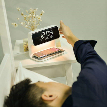 3 In 1 Wireless Bedside Charging Alarm Clock Lamp