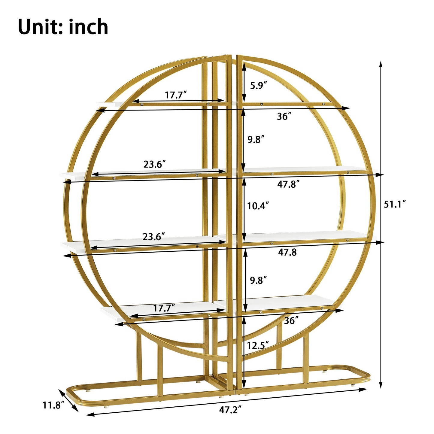 Modern 4-Tier Open Bookshelf