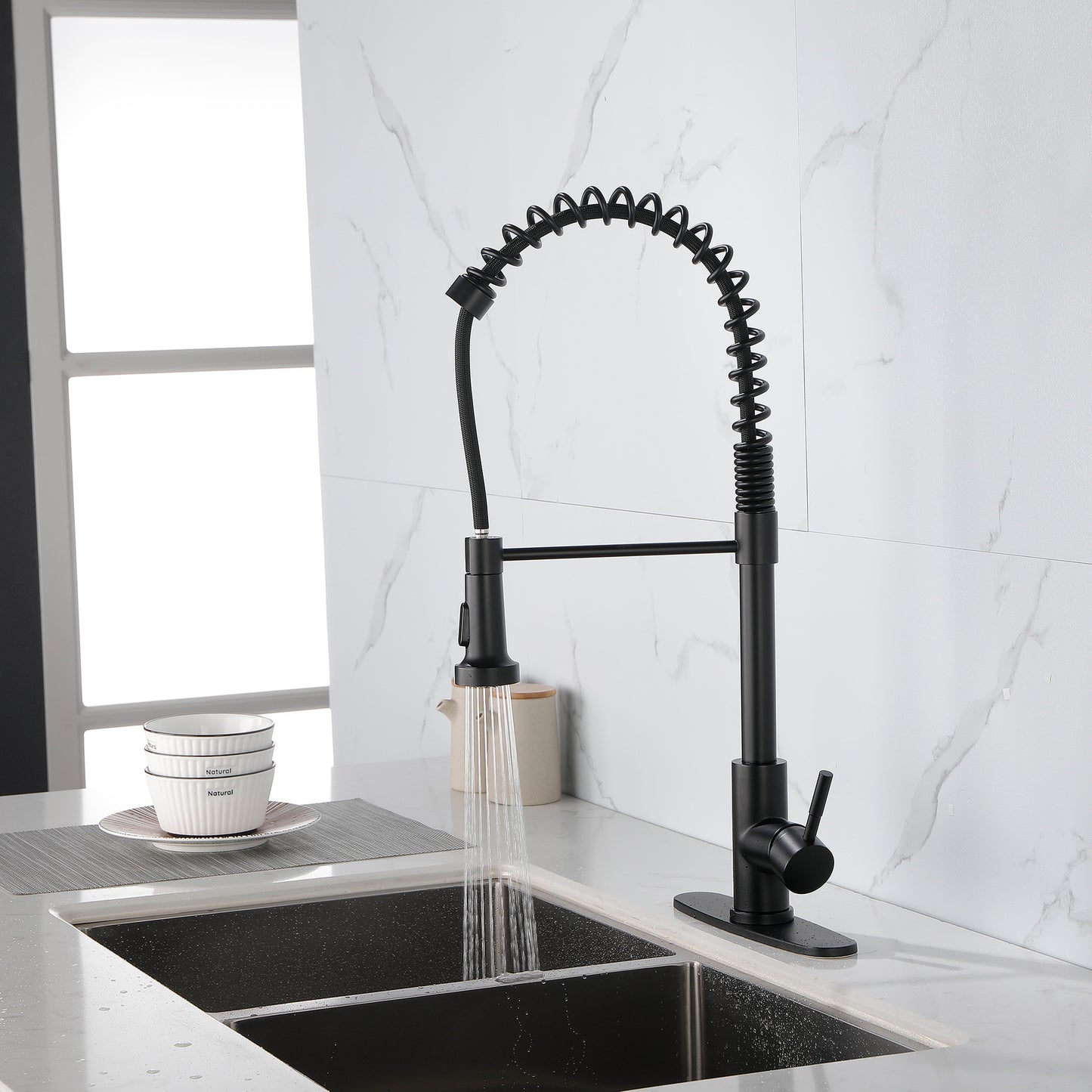 Modern Solid Brass Spring Kitchen Sink Faucet