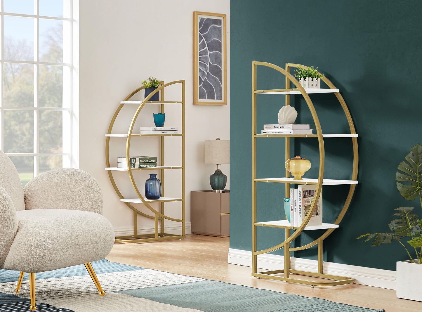 Modern 4-Tier Open Bookshelf