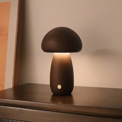 LED Wooden Mushroom Night Light