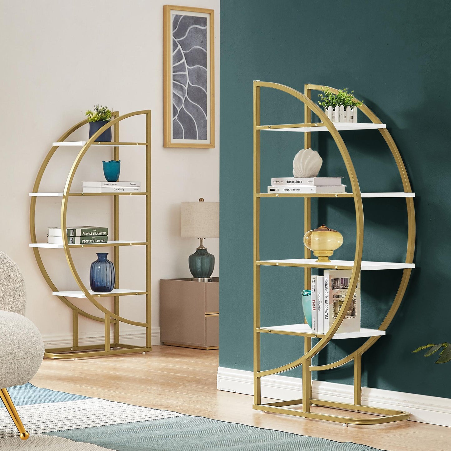 Modern 4-Tier Open Bookshelf