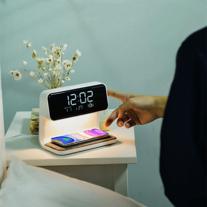 3 In 1 Wireless Bedside Charging Alarm Clock Lamp